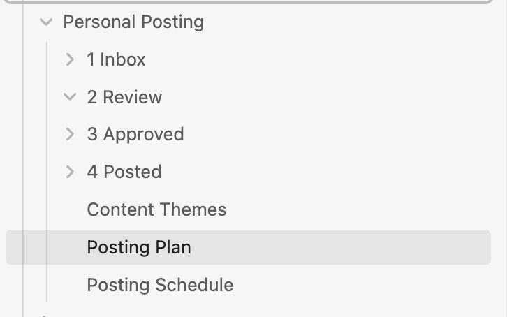 Folder structure in Obsidian for managing posts