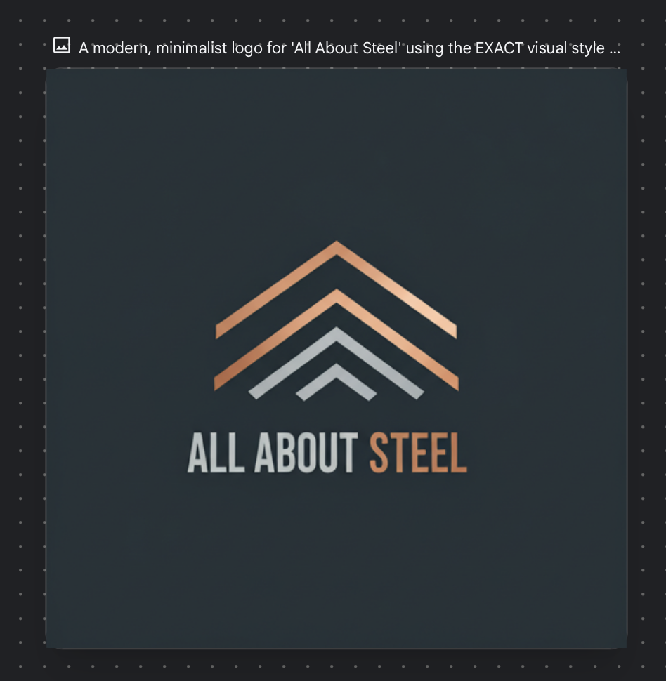 Logo after asking Stitch to fix the text — the mark is completely destroyed but the business name is now correct